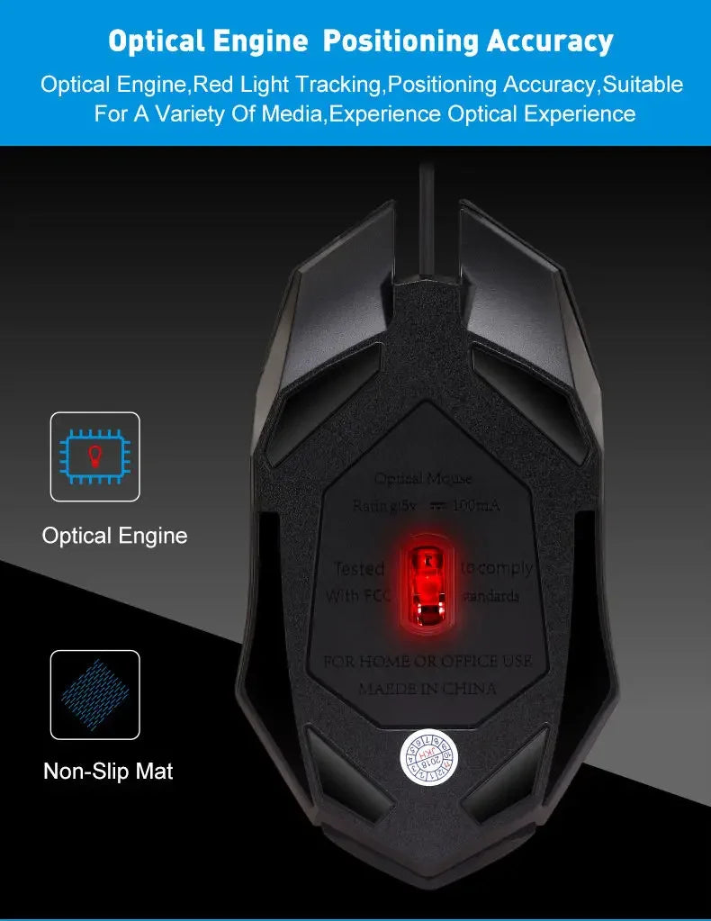 Souris Gaming RGB Filaire – 3 Niveaux de DPI