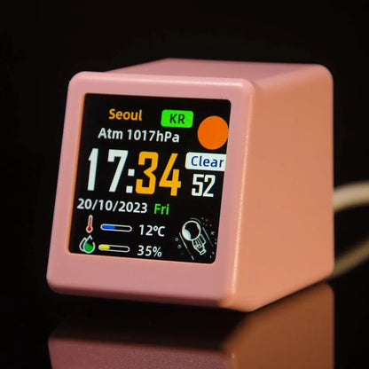 Horloge Connectée GeekMagic – Écran IPS, Météo & Wi-Fi