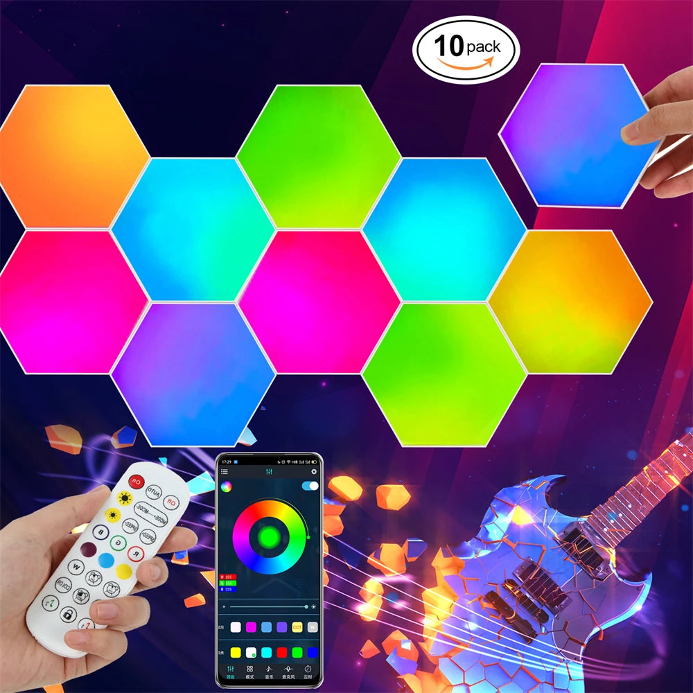 Panneaux LED hexagonaux tactiles RGB – photo 6