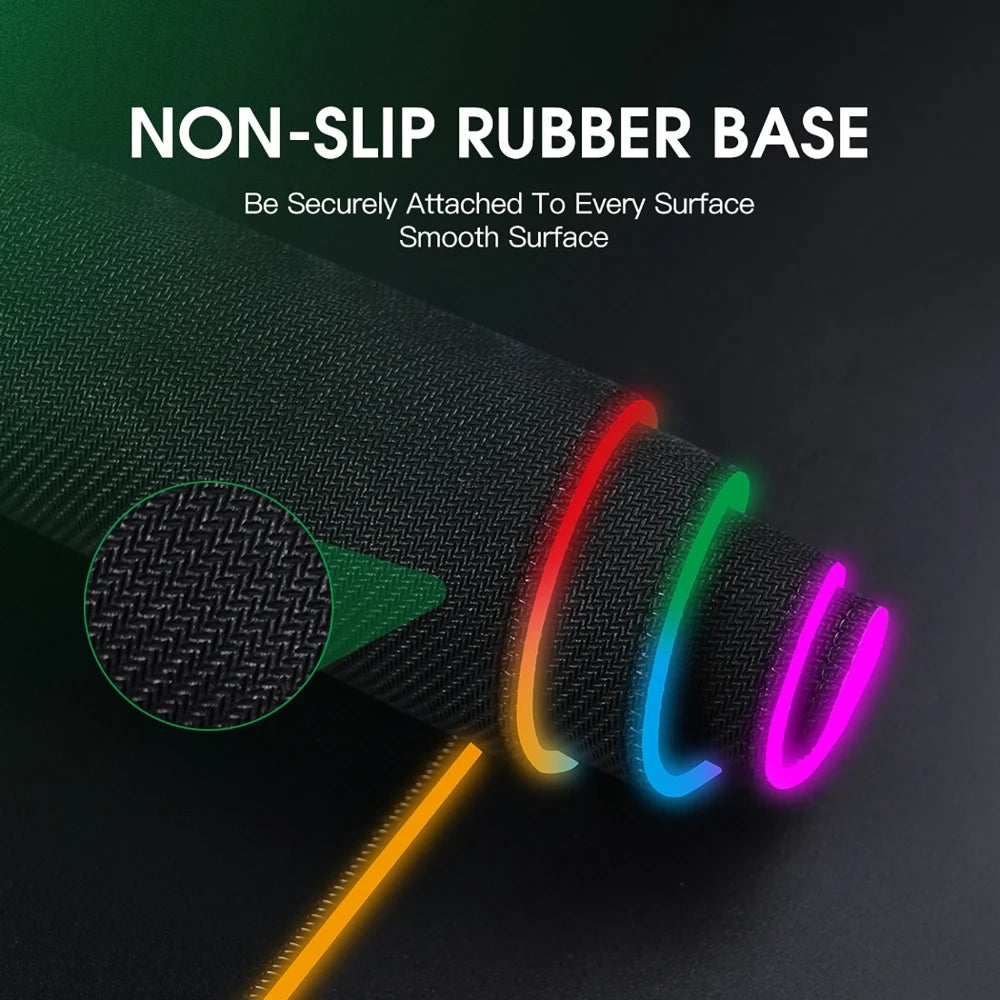 Tapis de Bureau 3 en 1 RGB – Chargeur Sans Fil Intégré (80x30 cm)