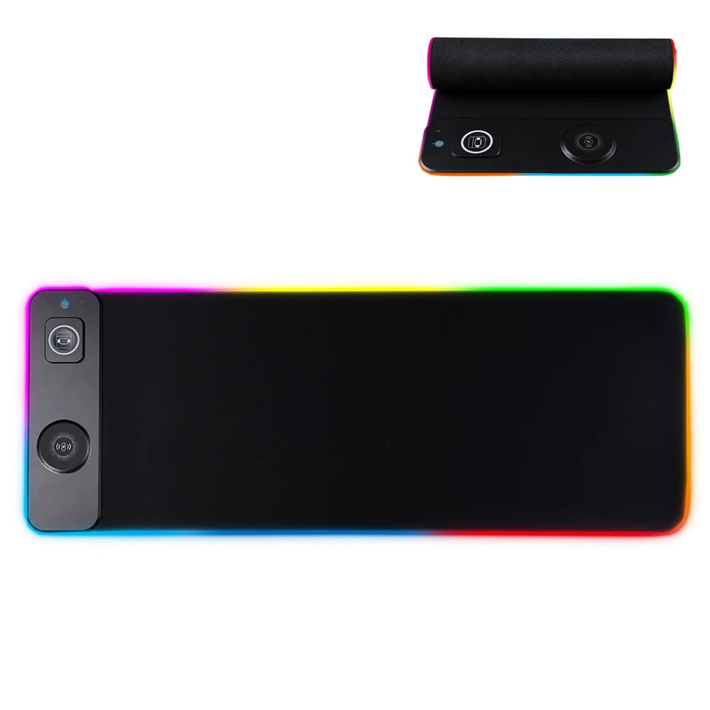Tapis de Bureau 3 en 1 RGB – Chargeur Sans Fil Intégré (80x30 cm)