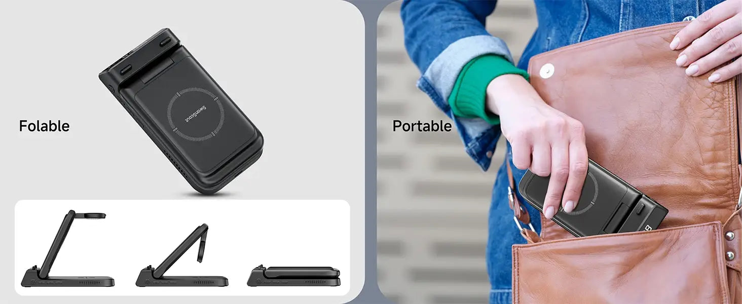 SwanScout 703A chargeur sans fil pour iPhone 17 16 15 14 Station de charge pour Apple Watch 11 10 9 Ultra 3 SE 2