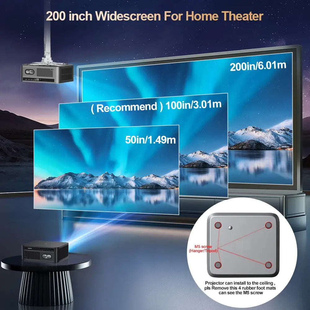 ThundeaL 3000Ansi 4K projecteur Full HD TD98Pro 2G 32G Home cinéma WiFi Android Portable Samrt TV cinéma TD98 Pro
