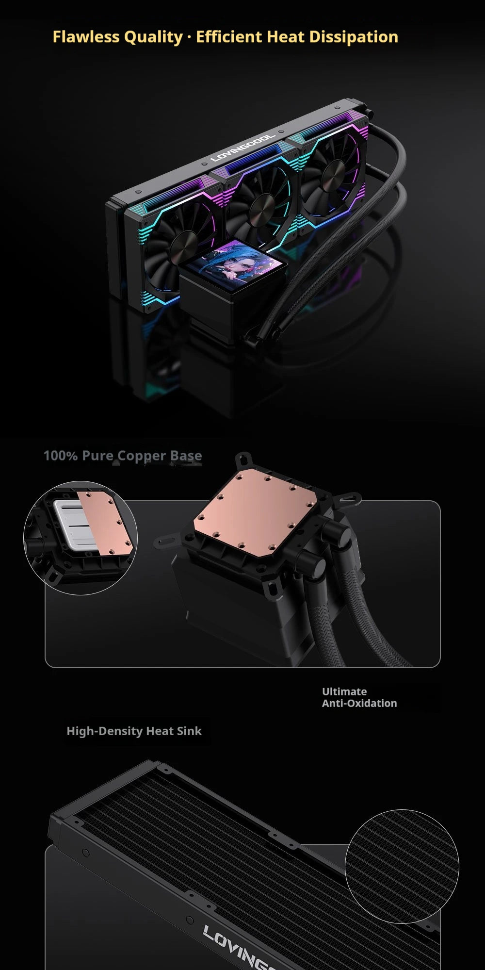Watercooling CPU LOVINGCOOL DP-01 – Écran LCD 4" (240/360 mm)