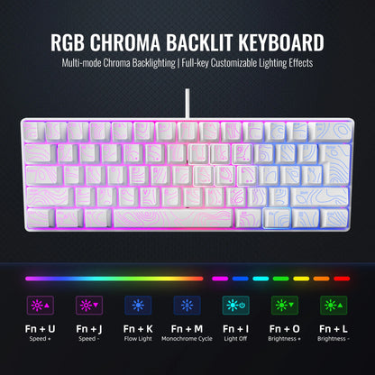 Clavier gaming compact 60% RGB – vue 5
