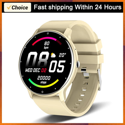 Montre Connectée Ronde Écran Tactile 1,28" – Suivi Sport & Sommeil, Notifications, IP67