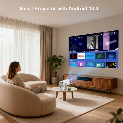Vidéoprojecteur Full HD 1080P Android – 4K, WiFi 6, Mise au Point Électrique, 750 ANSI