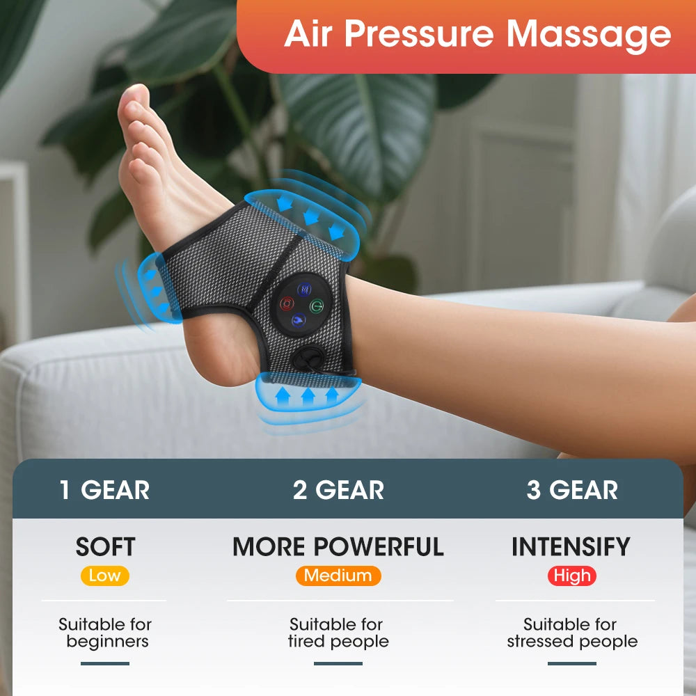 Masseur de pieds électrique Intelligent, Vibration, pression d'air, attelle de cheville, compresse chaude, points d'acupuncture, relaxation musculaire
