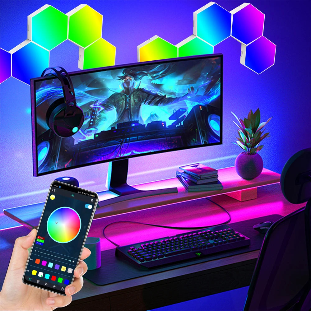 Panneaux LED hexagonaux tactiles RGB – photo 5
