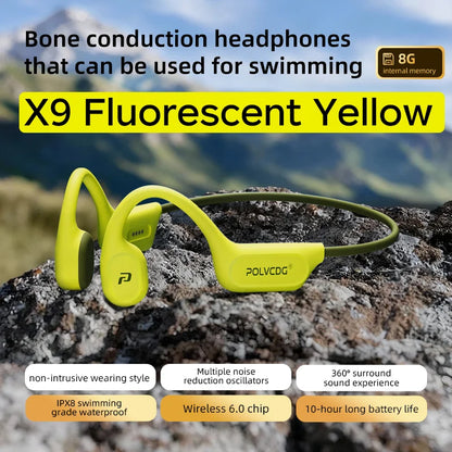 Écouteurs à Conduction Osseuse Étanches IPX8 – Natation, Lecteur MP3 Intégré, Bluetooth 6.0