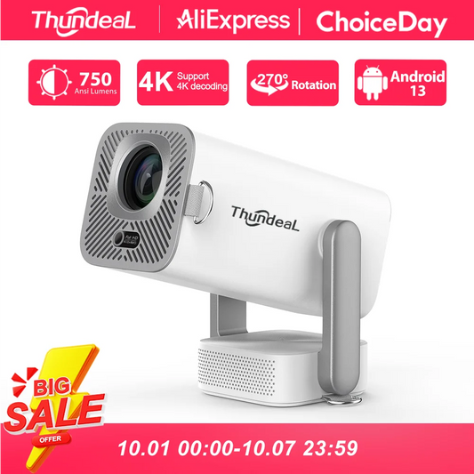 Vidéoprojecteur Full HD 1080P Android – 4K, WiFi 6, Mise au Point Électrique, 750 ANSI