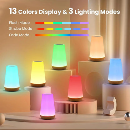 Lampe de chevet tactile RGB 13 couleurs sans fil – vue 2