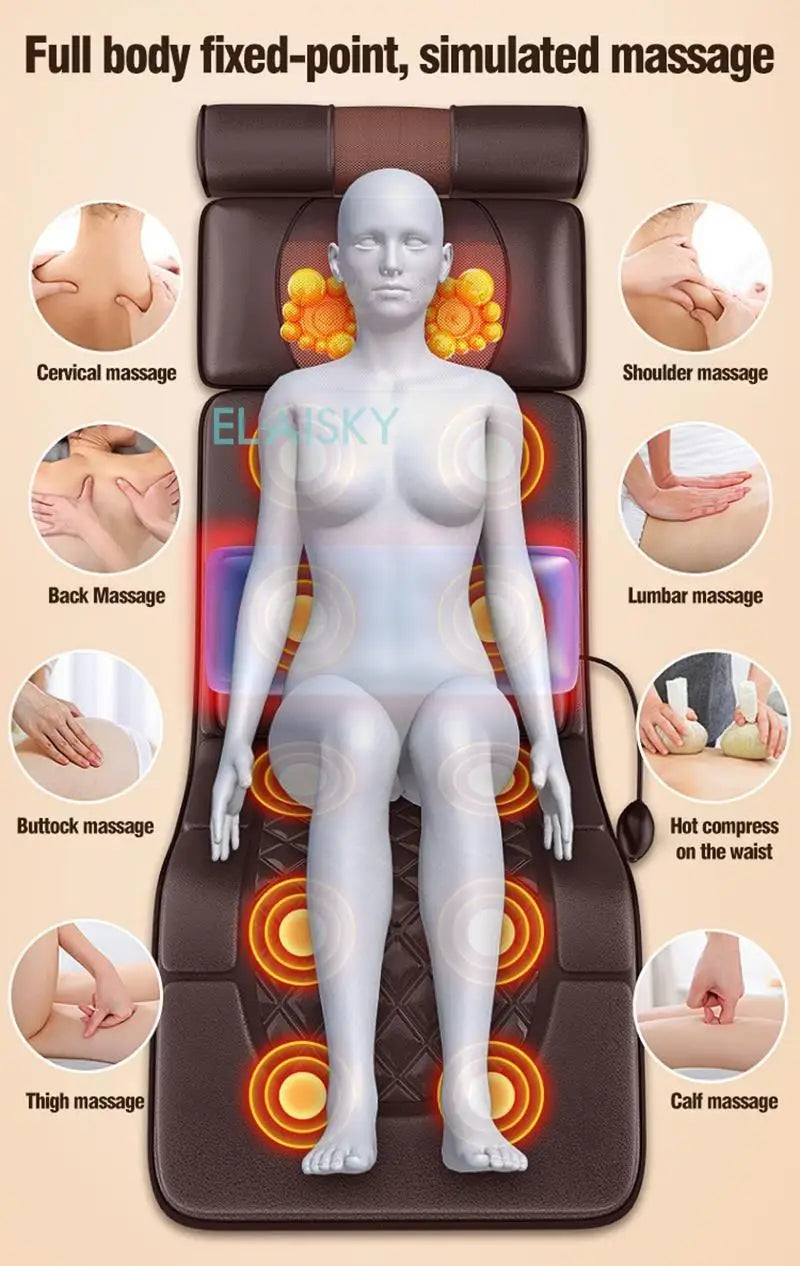 Matelas de Massage chauffant électrique vibrant, coussin de Massage infrarouge pour le cou, le dos et les pieds, douleur complète du corps, soulagement du Stress, relaxation du corps