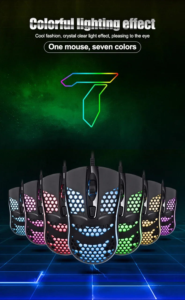 Souris Gaming RGB 7200 DPI – Ergonomique, 4 Coloris