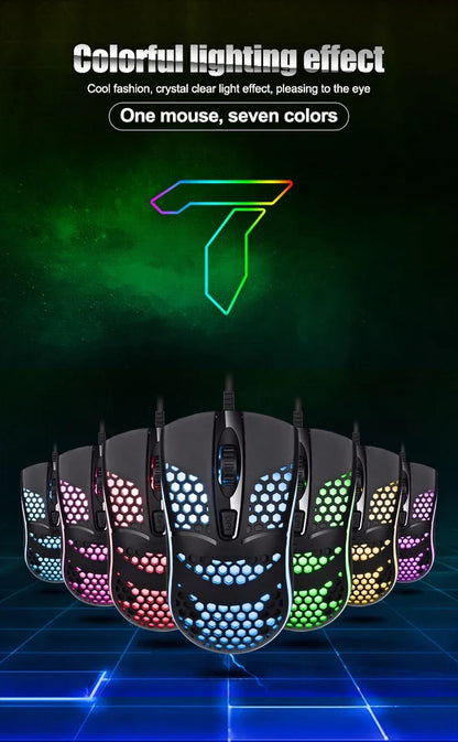 Souris Gaming RGB 7200 DPI – Ergonomique, 4 Coloris