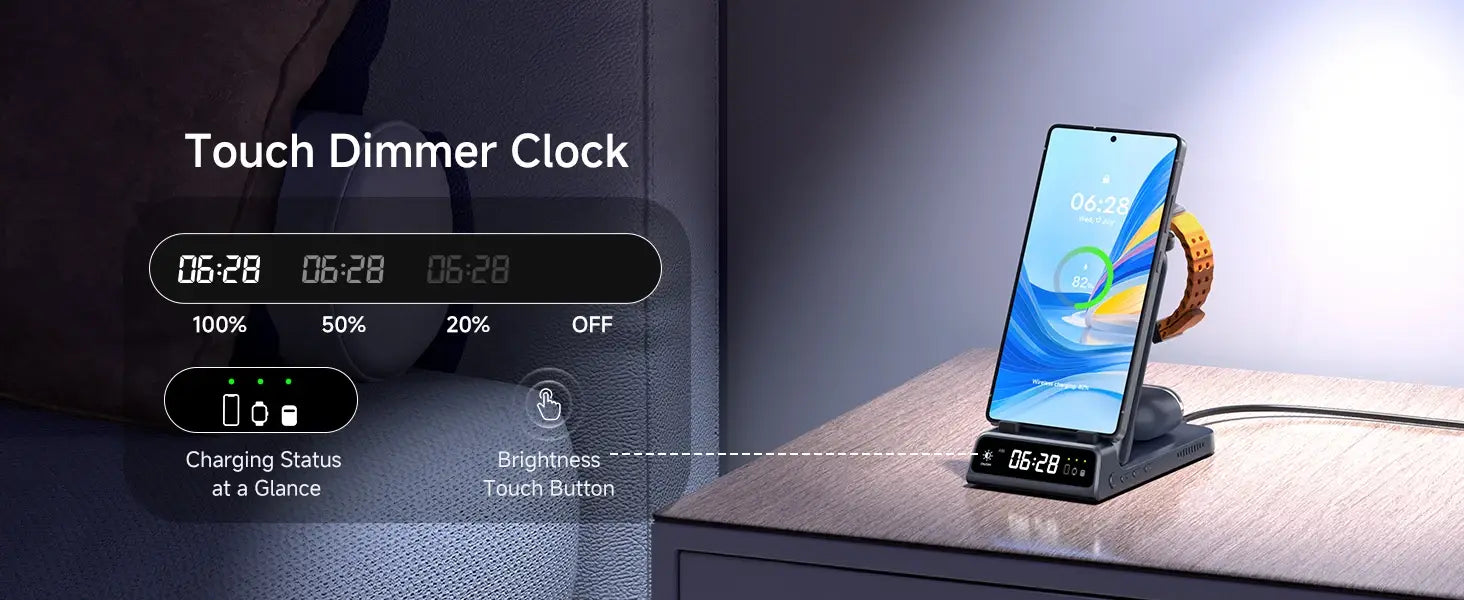 SwanScout 703S Station de recharge pour Samsung S25 S24 Ultra S23 Z Flip 7 Z Fold 7 chargeur sans fil pour Galaxy Watch