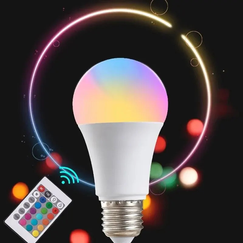 Ampoule LED RGB E27 16 couleurs avec télécommande – vue 3