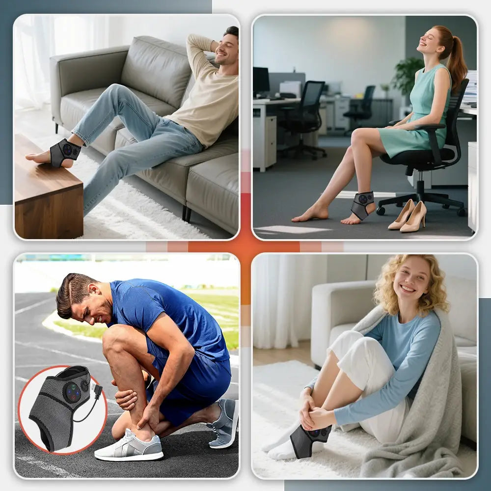 Masseur de pieds électrique Intelligent Vibration pression d’air attelle de cheville compresse chaude points