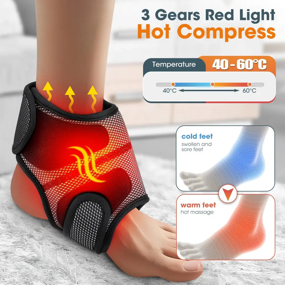 Masseur de pieds électrique Intelligent Vibration pression d’air attelle de cheville compresse chaude points