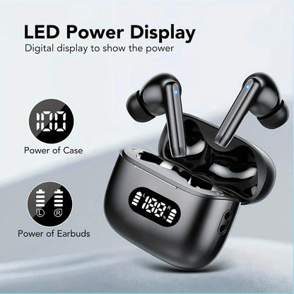 Écouteurs Sans Fil Réduction de Bruit 40 dB – Mode Transparence, 6 Micros, Écran LED