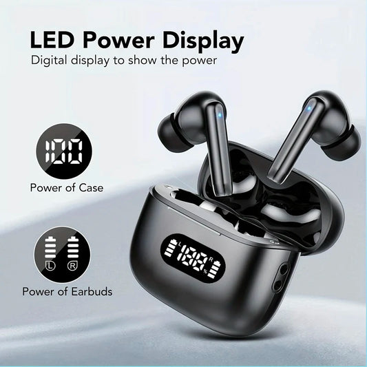 Écouteurs Sans Fil Réduction de Bruit 40 dB – Mode Transparence, 6 Micros, Écran LED