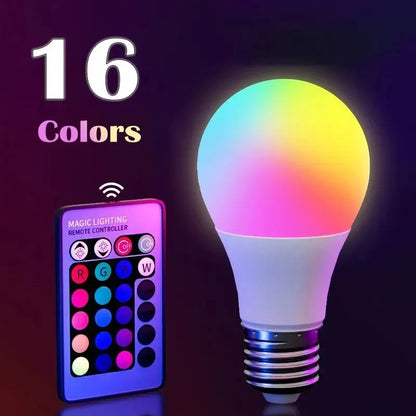 Ampoule LED RGB E27 16 couleurs avec télécommande