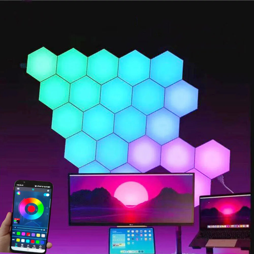 Panneaux LED hexagonaux tactiles RGB – photo 1