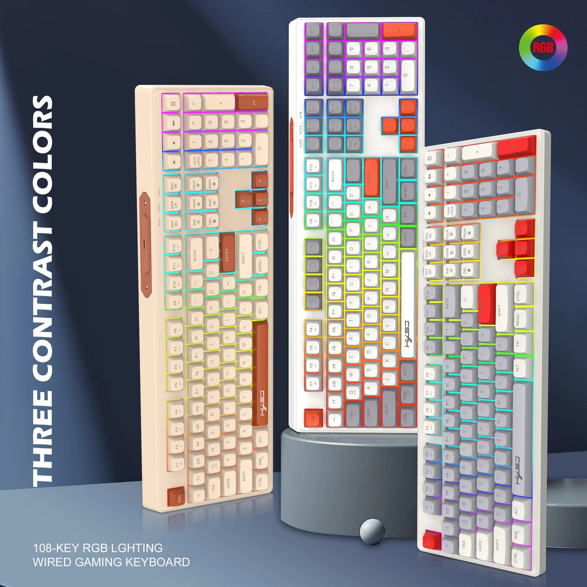 Clavier Gaming 108 Touches RGB – Rétroéclairage Réglable