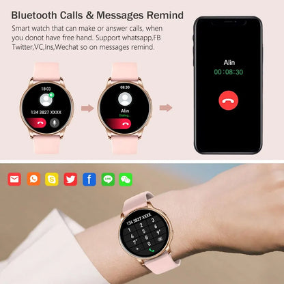 Montre Connectée Appels Bluetooth – Cadrans Personnalisables, 100+ Sports, IP68