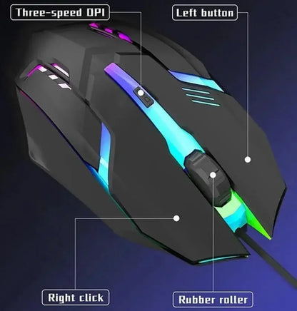 Souris gaming RGB filaire 3 niveaux de DPI – vue 3