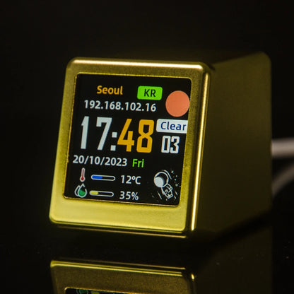 Horloge Connectée GeekMagic – Écran IPS, Météo & Wi-Fi