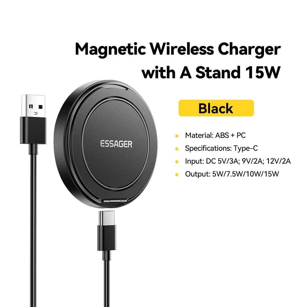 Chargeur Sans Fil Magnétique 15W avec Support – iPhone & AirPods