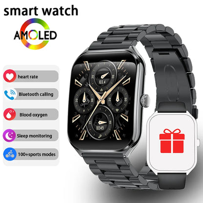Montre Connectée Ultra-Fine Écran AMOLED 1,96" – Affichage Permanent, Bracelet au Choix