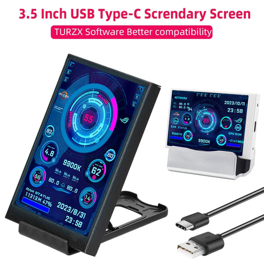 Mini écran secondaire 3,5 pouces USB-C pour monitoring PC