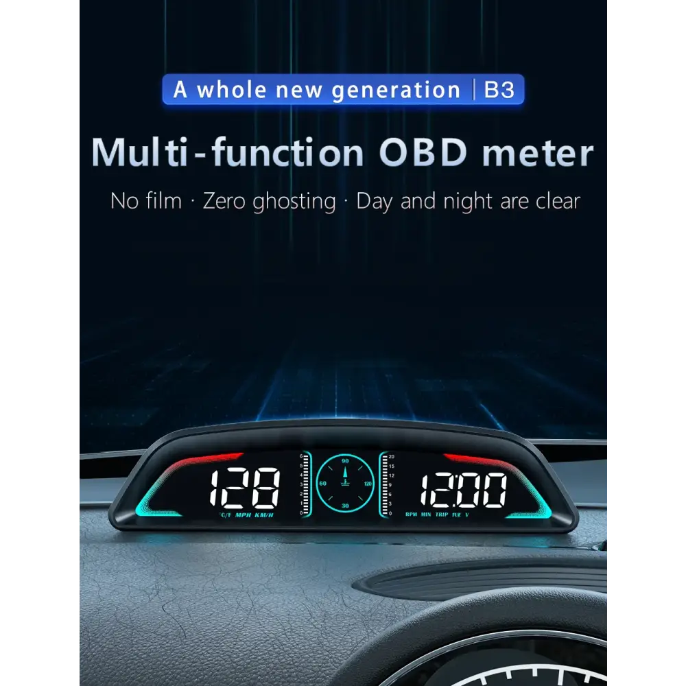 AD voiture B3 OBD HUD G3 GPS HUD affichage tête haute compteur de vitesse numérique réveil de survitesse RPM tension