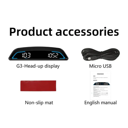 AD voiture B3 OBD HUD G3 GPS HUD affichage tête haute compteur de vitesse numérique réveil de survitesse RPM tension