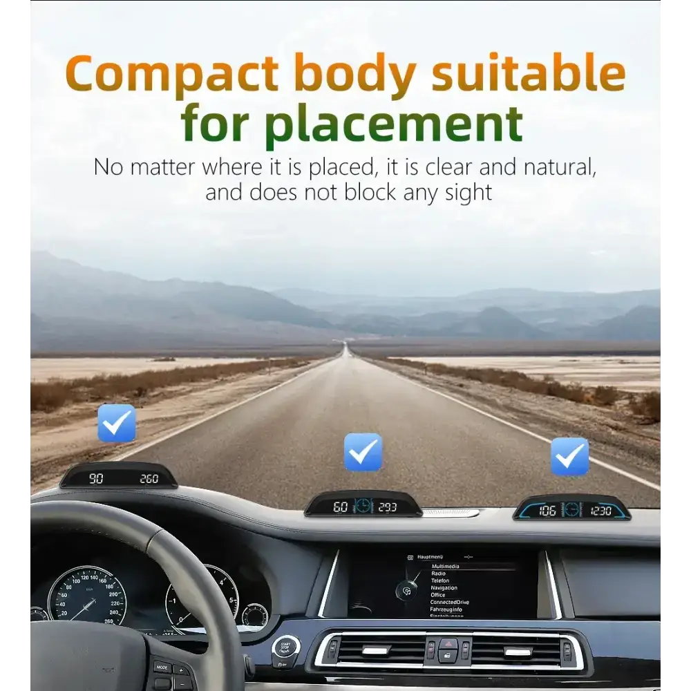 AD voiture B3 OBD HUD G3 GPS HUD affichage tête haute compteur de vitesse numérique réveil de survitesse RPM tension