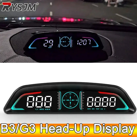 AD voiture B3 OBD HUD G3 GPS HUD affichage tête haute compteur de vitesse numérique réveil de survitesse RPM tension