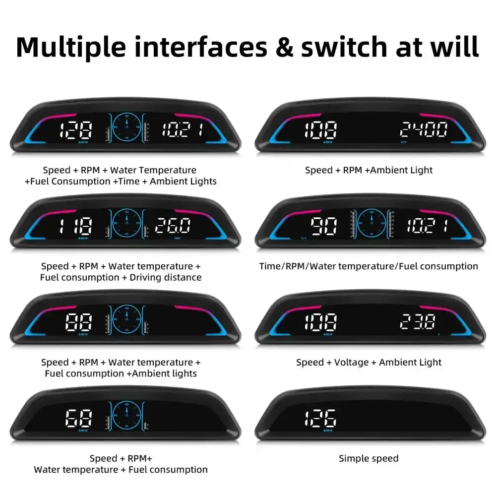 AD voiture B3 OBD HUD G3 GPS HUD affichage tête haute compteur de vitesse numérique réveil de survitesse RPM tension