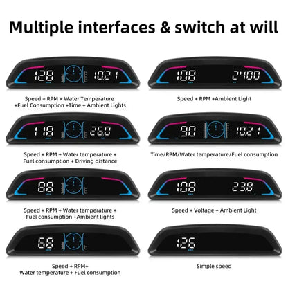 AD voiture B3 OBD HUD G3 GPS HUD affichage tête haute compteur de vitesse numérique réveil de survitesse RPM tension