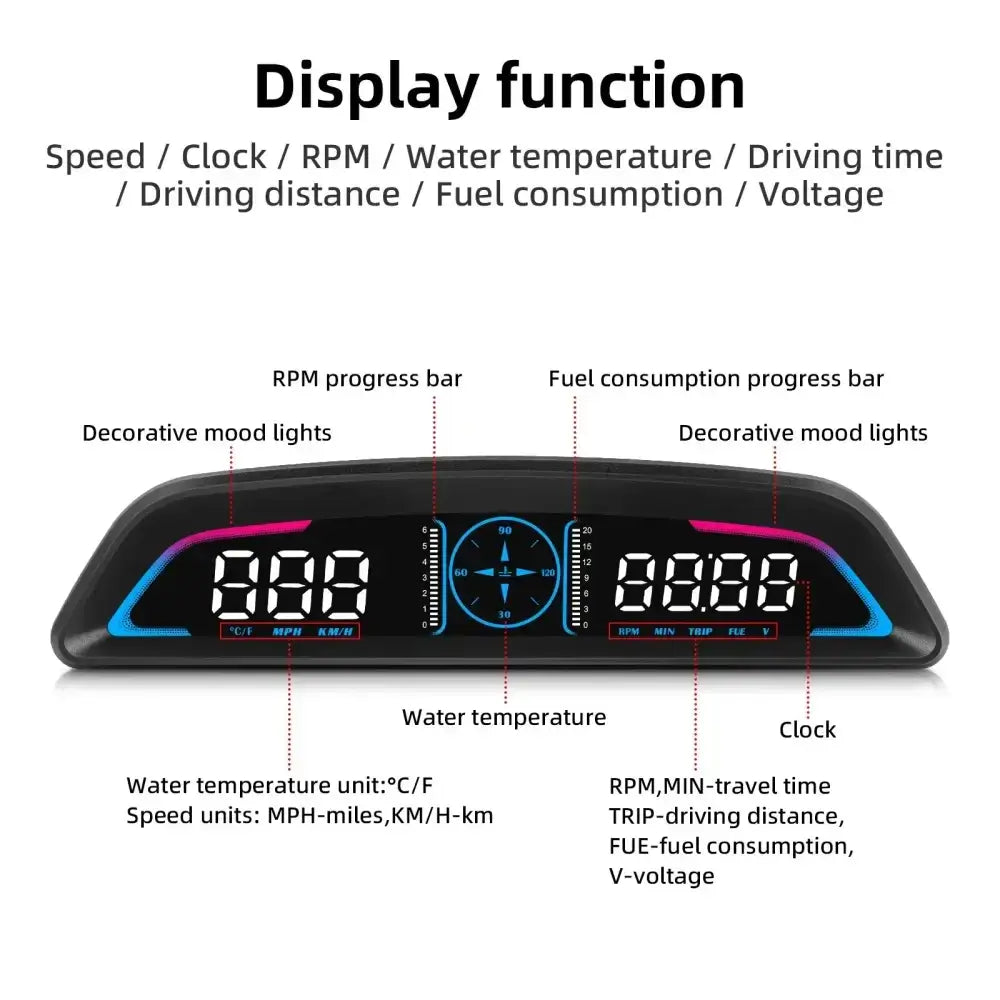 AD voiture B3 OBD HUD G3 GPS HUD affichage tête haute compteur de vitesse numérique réveil de survitesse RPM tension