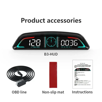 AD voiture B3 OBD HUD G3 GPS HUD affichage tête haute compteur de vitesse numérique réveil de survitesse RPM tension