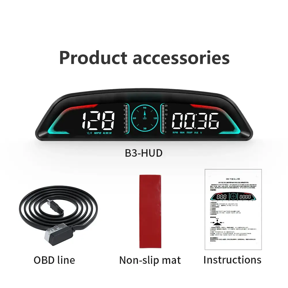 AD voiture B3 OBD HUD G3 GPS HUD affichage tête haute compteur de vitesse numérique réveil de survitesse RPM tension