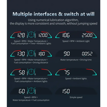 AD voiture B3 OBD HUD G3 GPS HUD affichage tête haute compteur de vitesse numérique réveil de survitesse RPM tension
