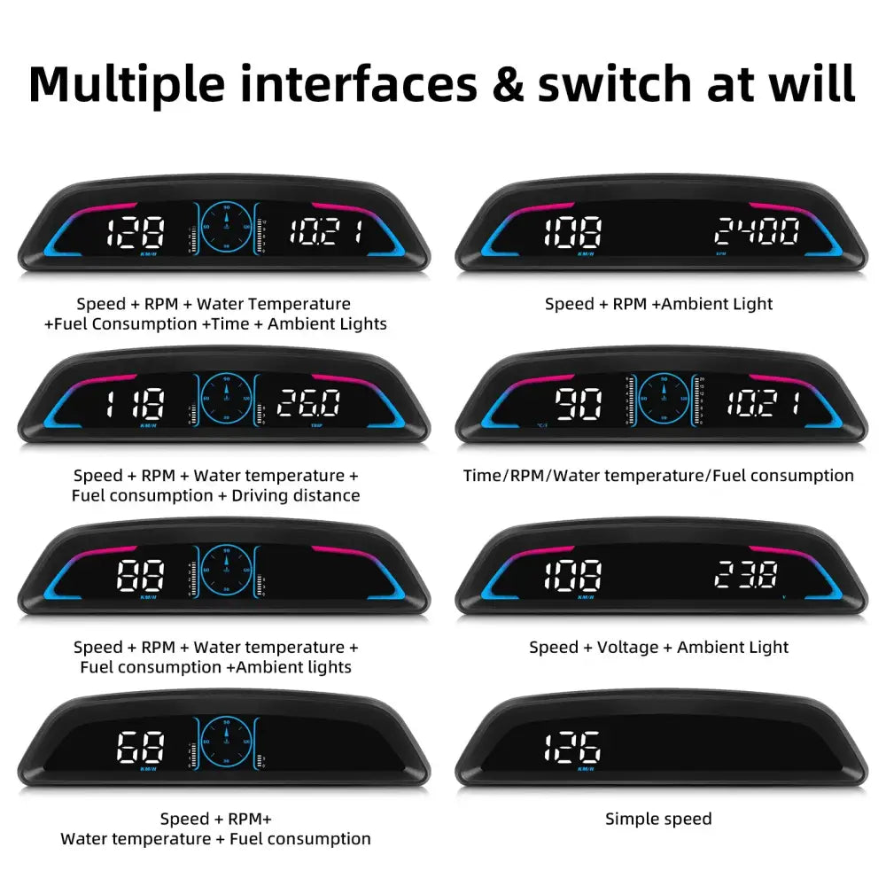AD voiture B3 OBD HUD G3 GPS HUD affichage tête haute compteur de vitesse numérique réveil de survitesse RPM tension