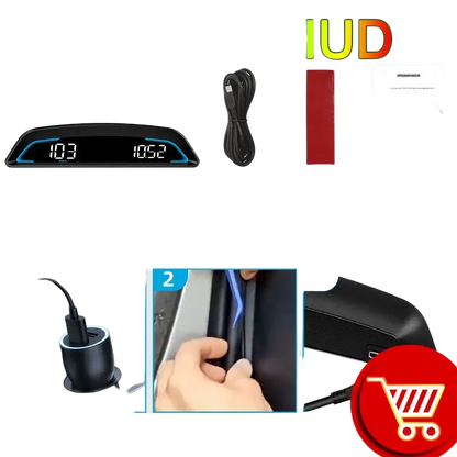 AD voiture B3 OBD HUD G3 GPS HUD affichage tête haute compteur de vitesse numérique réveil de survitesse RPM tension