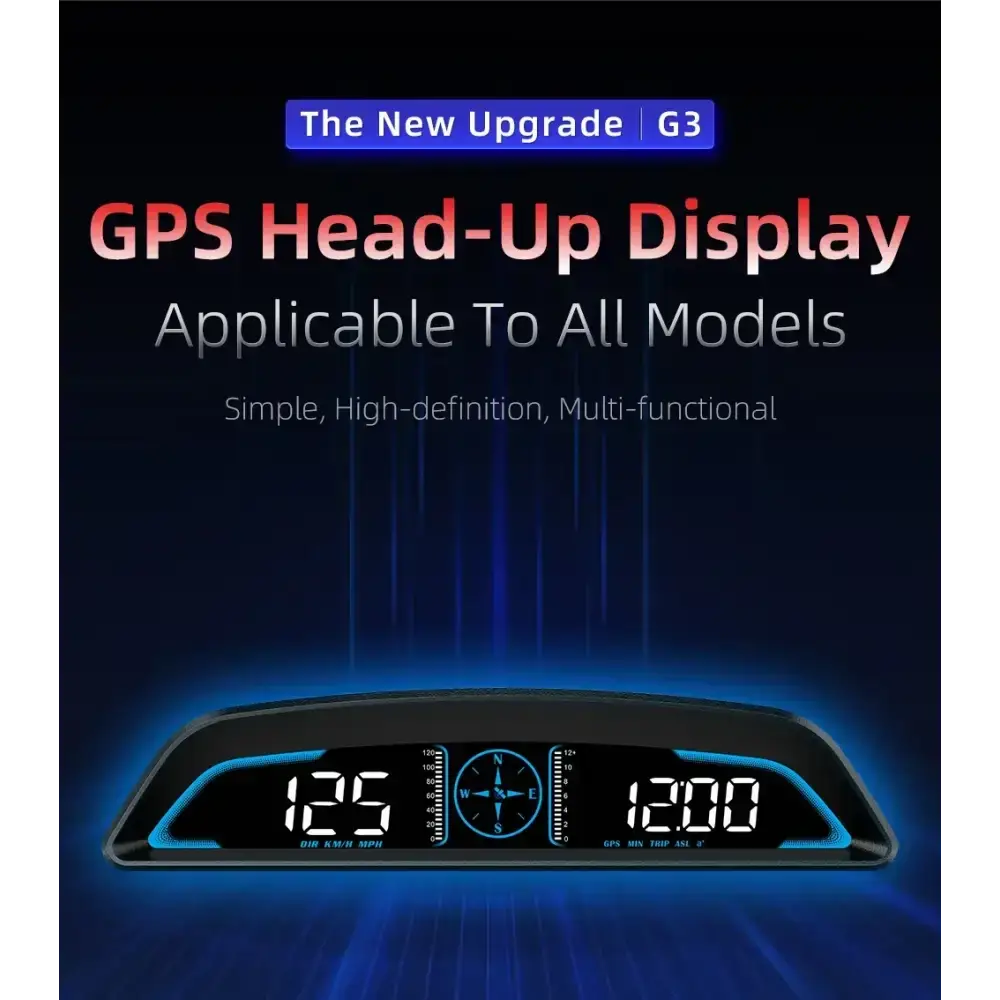 AD voiture B3 OBD HUD G3 GPS HUD affichage tête haute compteur de vitesse numérique réveil de survitesse RPM tension