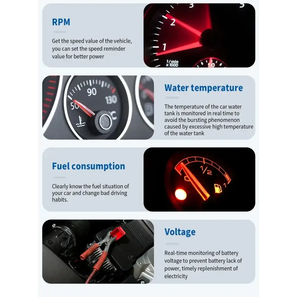 AD voiture B3 OBD HUD G3 GPS HUD affichage tête haute compteur de vitesse numérique réveil de survitesse RPM tension