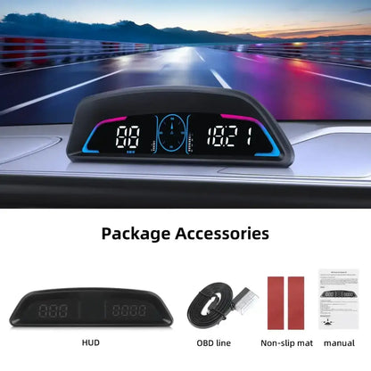 AD voiture B3 OBD HUD G3 GPS HUD affichage tête haute compteur de vitesse numérique réveil de survitesse RPM tension