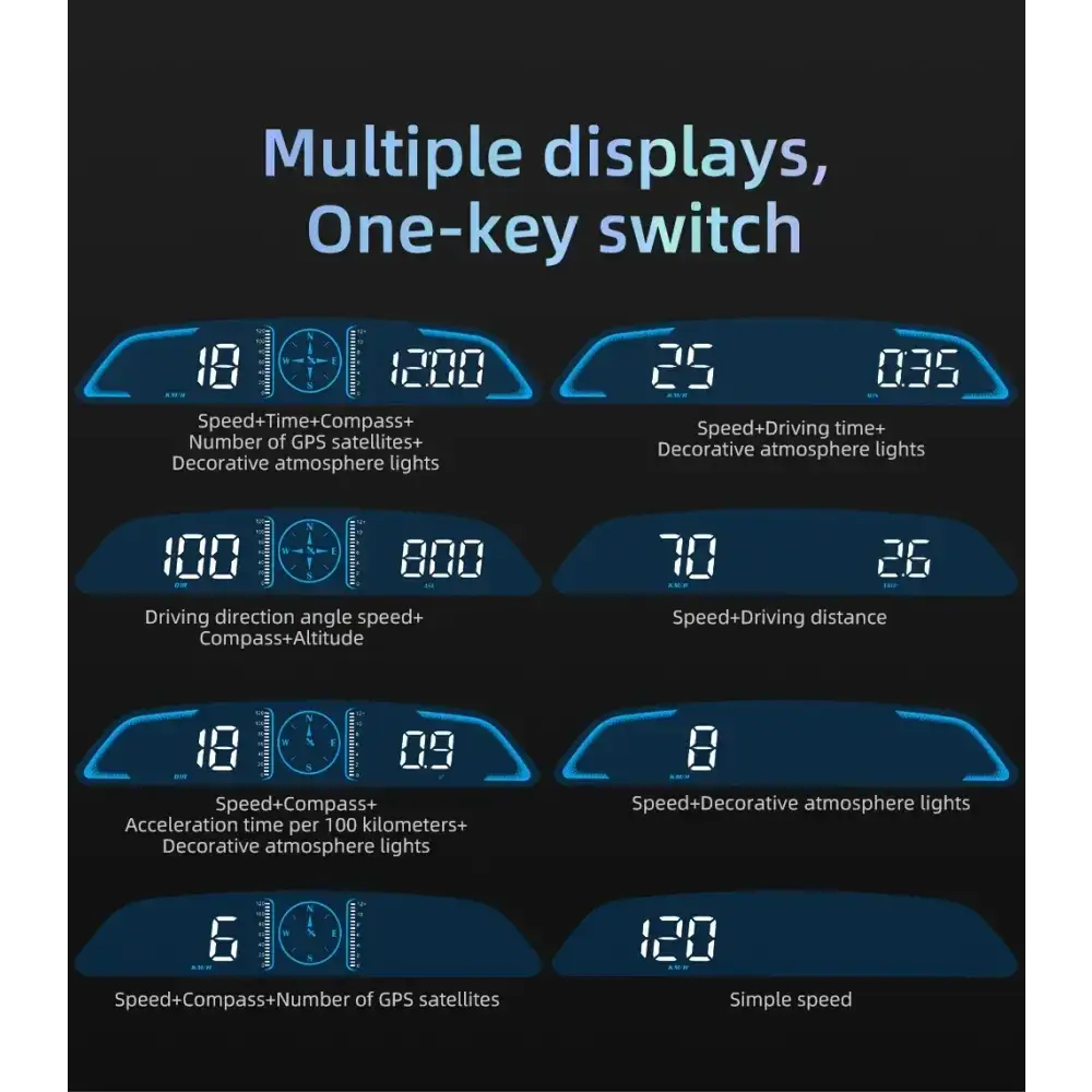 AD voiture B3 OBD HUD G3 GPS HUD affichage tête haute compteur de vitesse numérique réveil de survitesse RPM tension